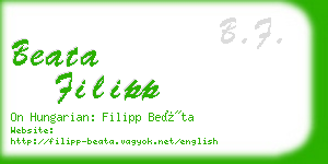 beata filipp business card